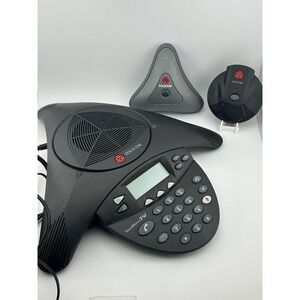 Polycom SoundStation 2W Conference Phone w/ Mics 2201-67800-022‎ UNTESTED